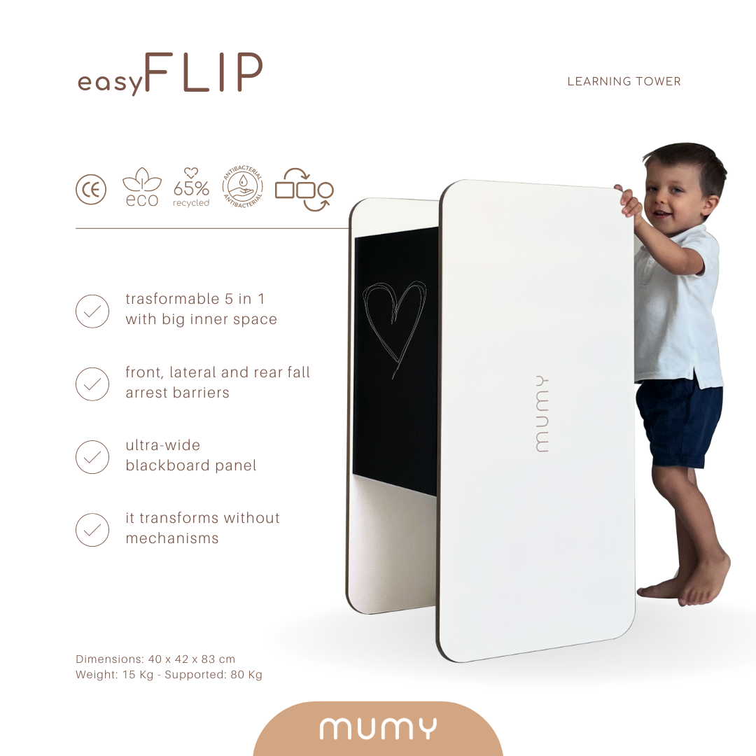easyFLIP • Learning tower + TAVOLINO + lavagna trasformabile